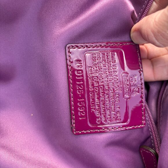 Coach Burgundy Patent Leather Handbag/Shoulder Bag #15921 - Picture 10 of 10